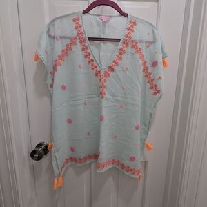 NWOT Lilly Pulitzer Embroidered Cotton Coverup Tunic Size S/M